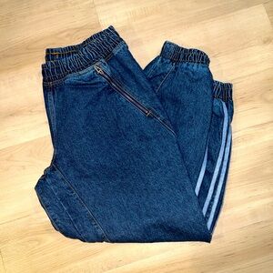 Women's Dark Blue Denim Jogger Pants